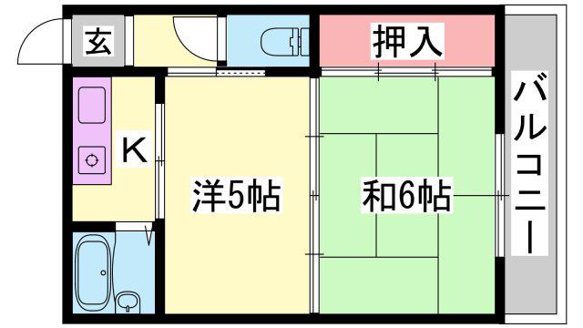 コーポ柏尾(2K/2階)の間取り写真