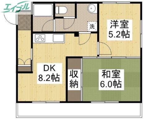 プレアール豊成(2DK/1階)の間取り写真