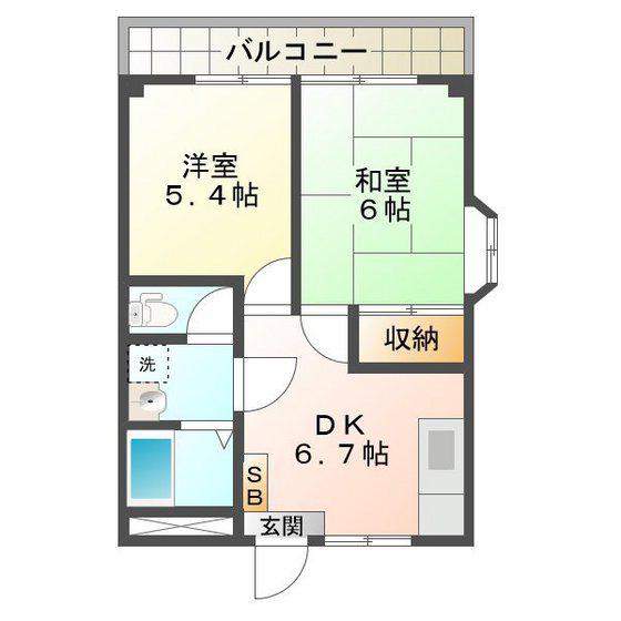 ハヤシビル(2DK/3階)の間取り写真