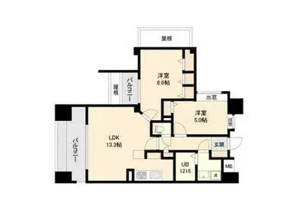 エレット長町(2LDK/13階)の間取り写真