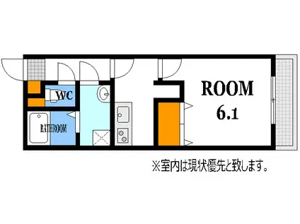 アドバンス中広町(1K/1階)の間取り写真