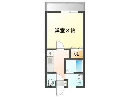 フェヴァリーF(1K/2階)の間取り写真