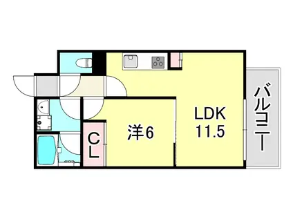 古満ゲボイデ(1LDK/7階)の間取り写真