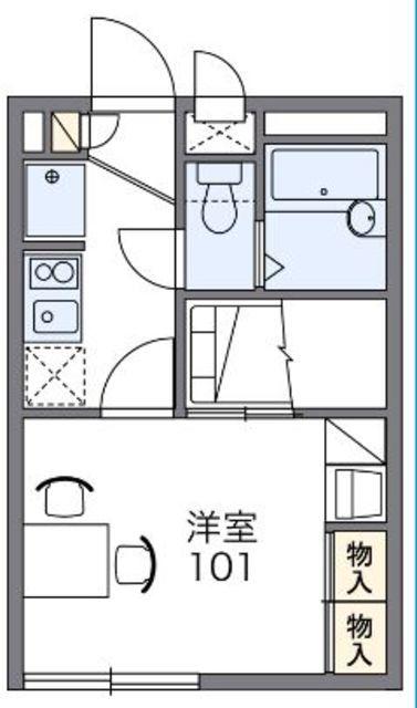 レオパレスパークサイド(1K/1階)の間取り写真