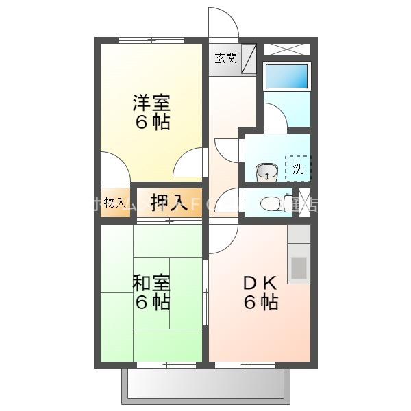 SURPLUSIIホワイト(2DK/2階)の間取り写真