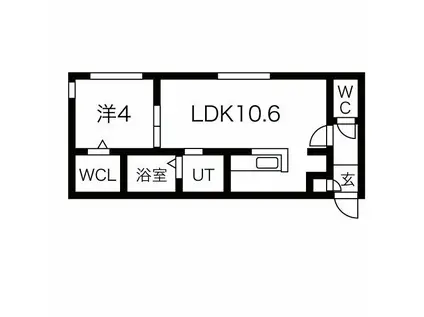 ラ・メゾン宮の沢(1LDK/4階)の間取り写真