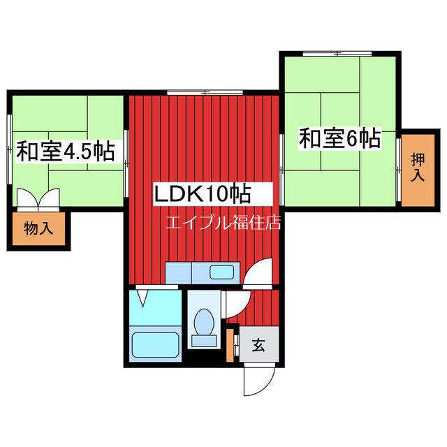 シティハウス月寒(2LDK/2階)の間取り写真