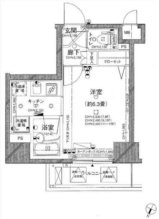 パレステュディオ六本木EASTII 15階階 間取り
