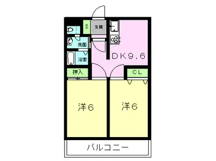サンシャイン33(2DK/2階)の間取り写真