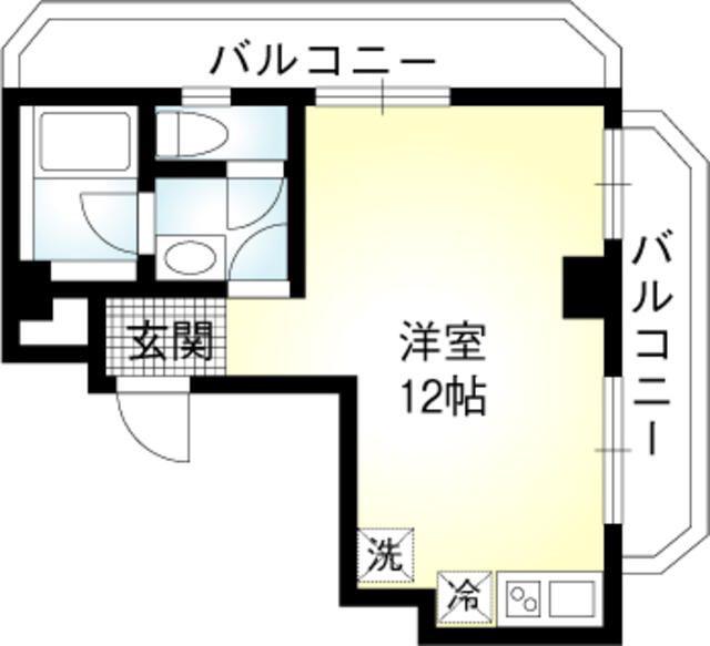 FEEL二子玉川(ワンルーム/6階)の間取り写真