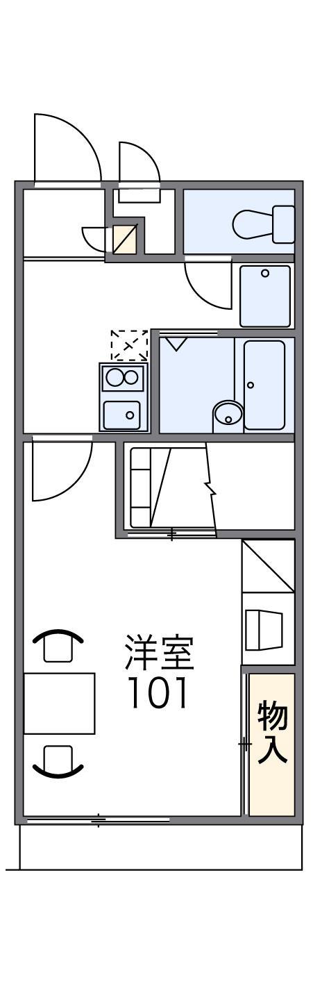レオパレスフロレスタ(1K/2階)の間取り写真