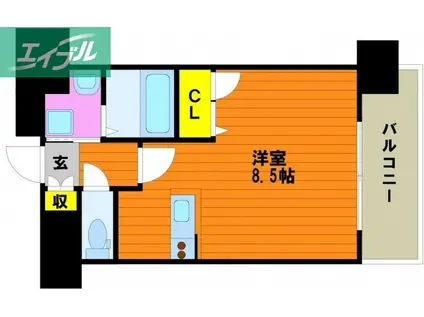 GREENTRAILPARK NISHIGAWA(1K/5階)の間取り写真