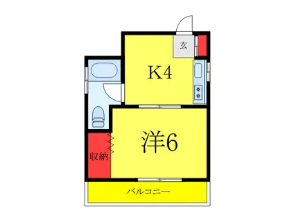第二柏木ビル(1K/2階)の間取り写真