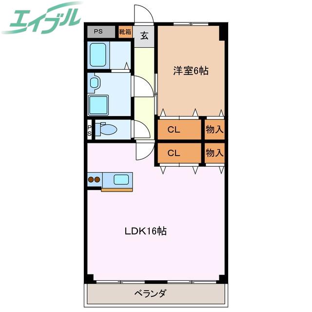 カンブリア(1LDK/3階)の間取り写真