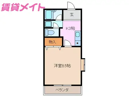 ライラック正和台A棟(1K/1階)の間取り写真