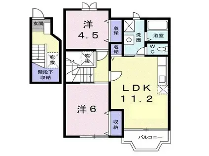 メゾン・アヴェニールA(2LDK/2階)の間取り写真