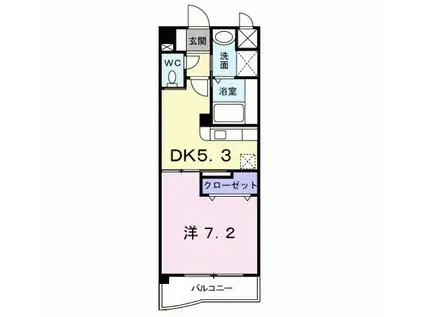 エス・テイト守恒(1DK/2階)の間取り写真