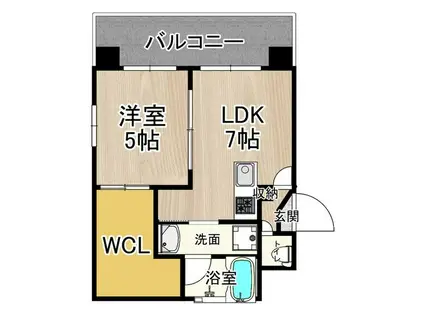 CITY SPIRE十三東(1LDK/2階)の間取り写真