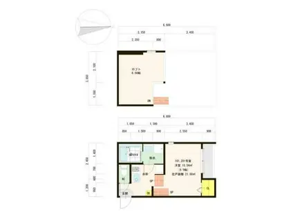 パークアベニュー(1K/1階)の間取り写真