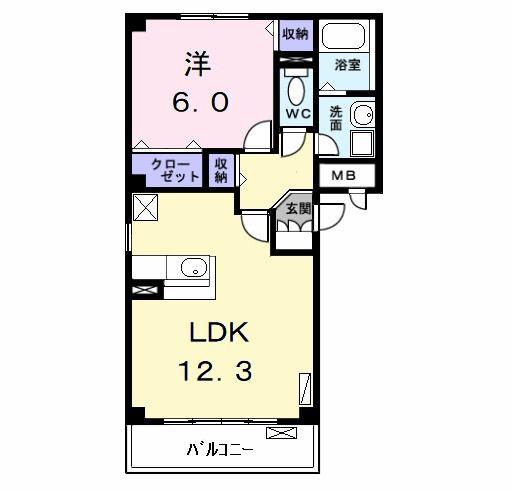 ミルデス リヒト(1LDK/2階)の間取り写真