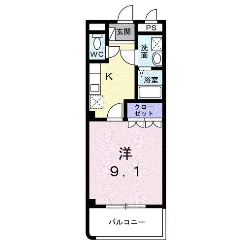 ＪＲ北陸本線 長浜駅 徒歩19分 2階建 築23年(1K/1階)の間取り写真