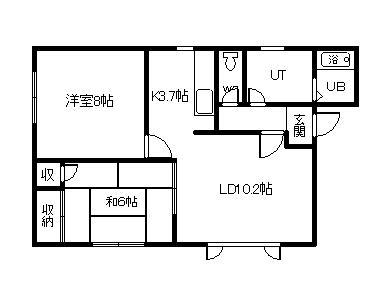 グリーンハイツ(2LDK/2階)の間取り写真