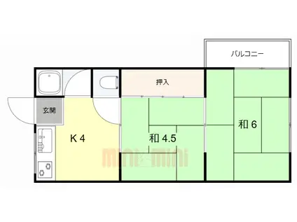 大物文化(2K/1階)の間取り写真