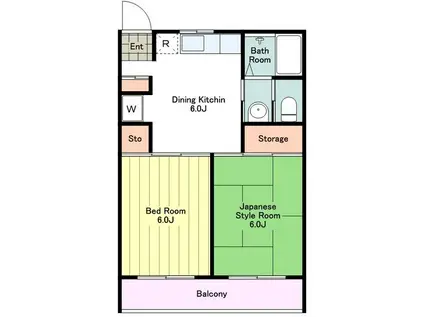 サンライズマンション(2DK/3階)の間取り写真