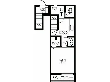 アスプリール(1K/2階)の間取り写真