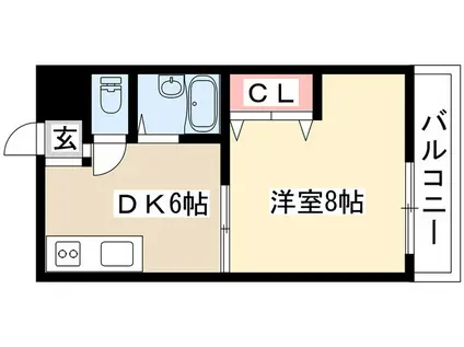 ヴィラ ローツェ(1DK/3階)の間取り写真