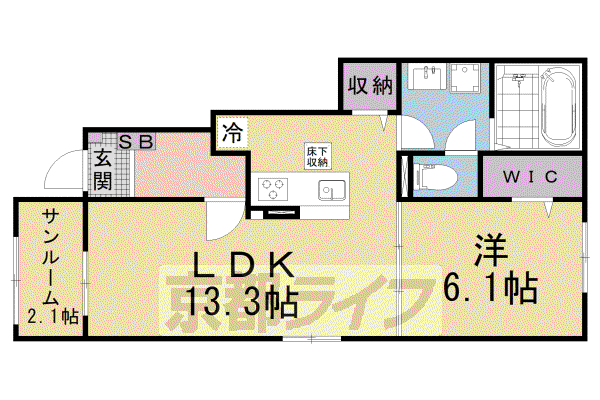 ベラーノ I(1LDK/1階)の間取り写真