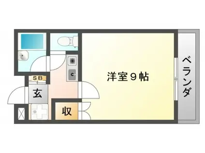 アルカサール千里山(1K/1階)の間取り写真