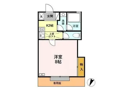 ハートワン御園(1K/1階)の間取り写真