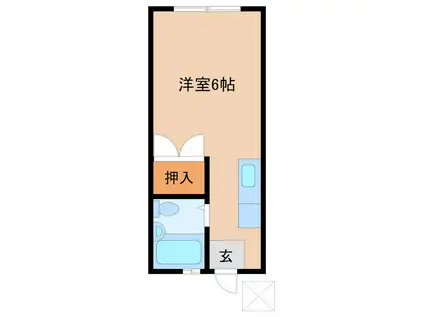 坂本荘(ワンルーム/2階)の間取り写真