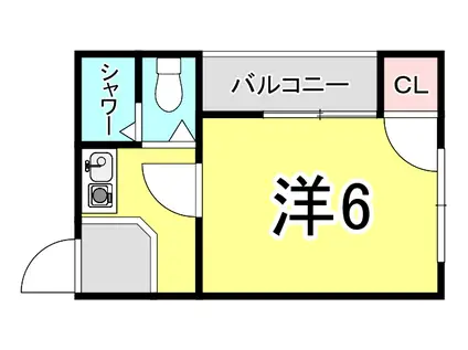 モンヴィラージュ苦楽園(ワンルーム/2階)の間取り写真