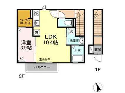 STAY GOLD(1LDK/2階)の間取り写真