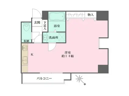 メロディハイム東帝塚山(ワンルーム/8階)の間取り写真