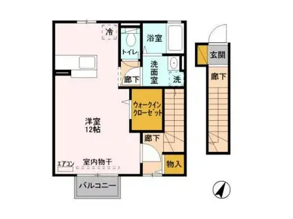 リトルアイランドIII(ワンルーム/2階)の間取り写真