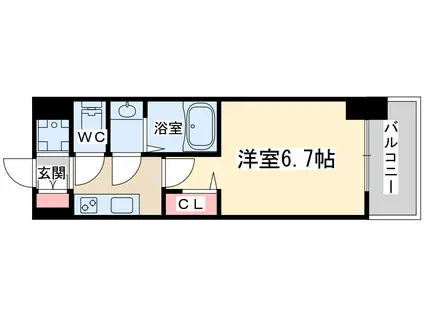 ALIVIS福島海老江(1K/11階)の間取り写真
