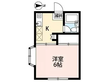 ブローニュ東毛呂(1K/2階)の間取り写真