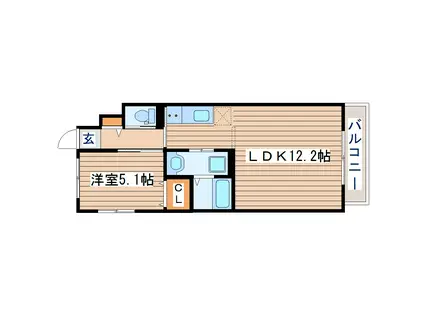 エトワール M(1LDK/4階)の間取り写真