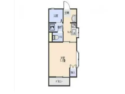 グラディールセントラルIII(1K/1階)の間取り写真