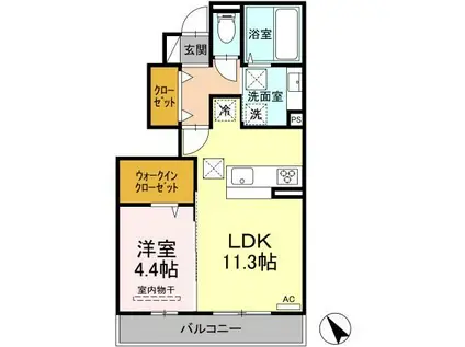 フォアモスト(1LDK/1階)の間取り写真