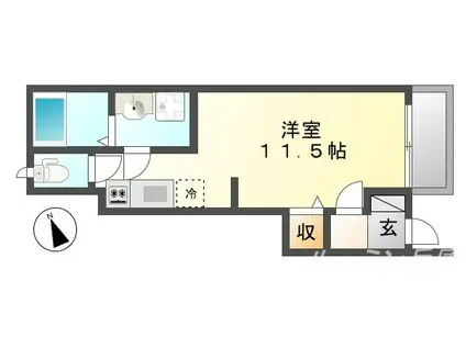 シャルマン(ワンルーム/1階)の間取り写真