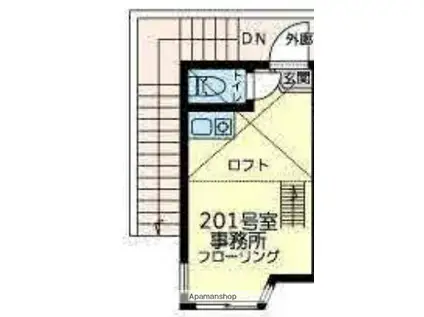 ユナイト南太田ジヴェルニー(ワンルーム/2階)の間取り写真