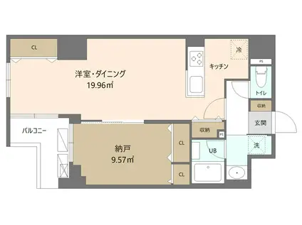 REFRAME5 早稲田(1LDK/2階)の間取り写真