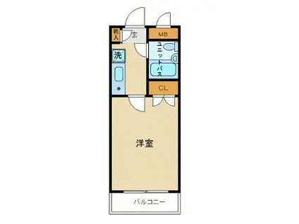 菱和パレス月島(1K/9階)の間取り写真