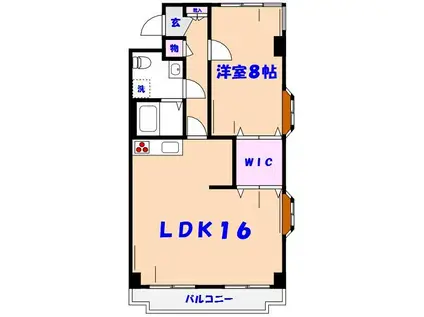 エクセレント丸太(1LDK/3階)の間取り写真