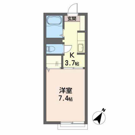 アビタシオンA(1K/2階)の間取り写真