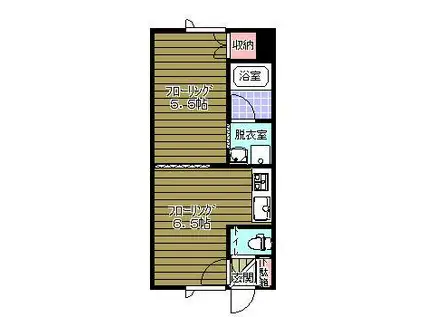 大学ハイツ2(1DK/1階)の間取り写真